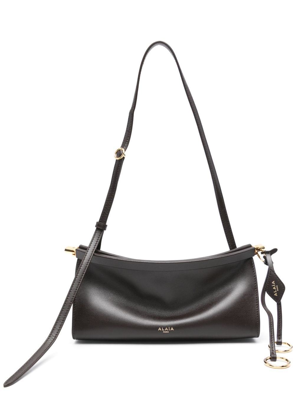 Alaïa Le Click East West Small Leather Shoulder Bag In Brown