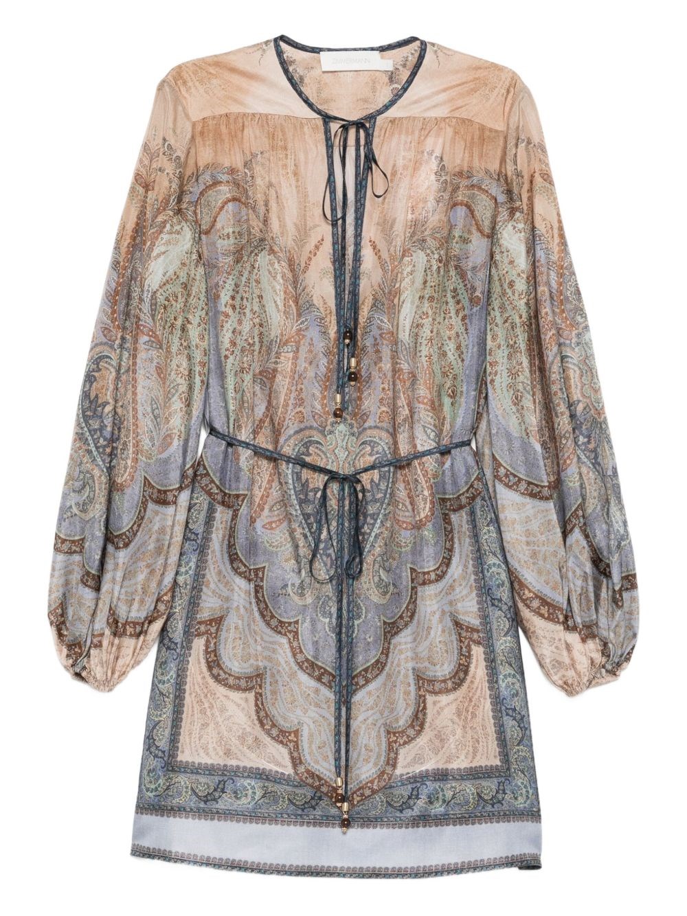 Zimmermann Wanderlust Silk Tunic In Blue