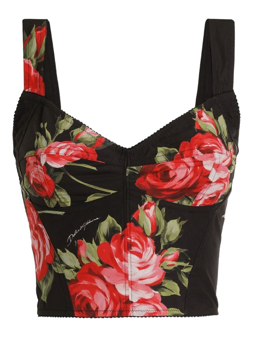 Dolce & Gabbana Roses Bouquet Print Bustier Top Dolce & Gabbana Roses Bouquet Print Bustier Top
