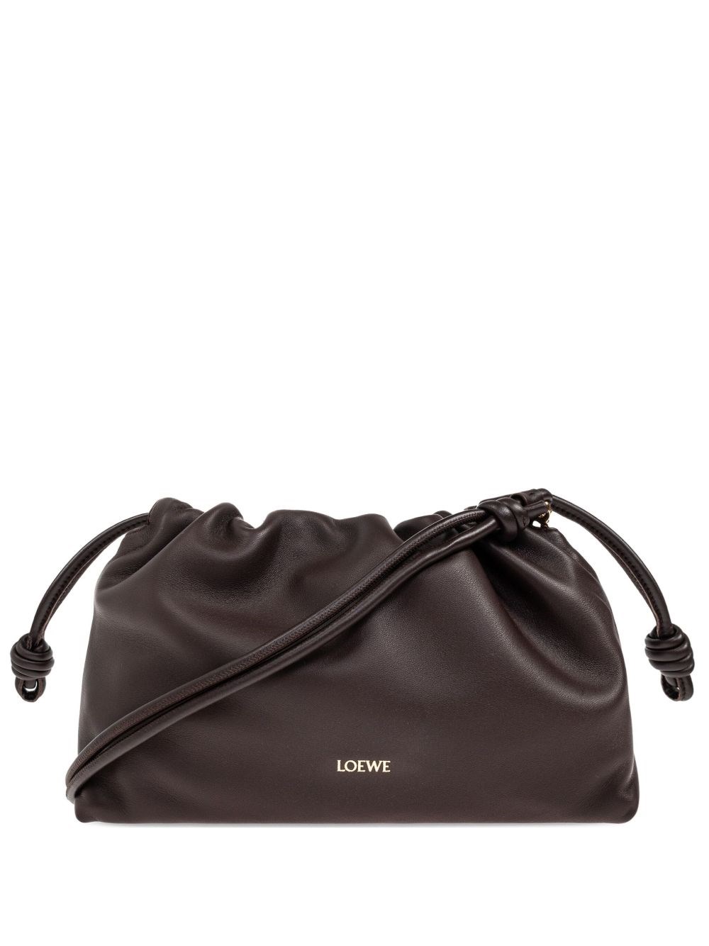 Loewe Flamenco Leather Medium Clutch In Brown