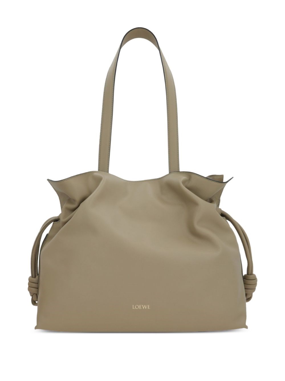 Loewe Flamenco Large Leather Clutch In Brown