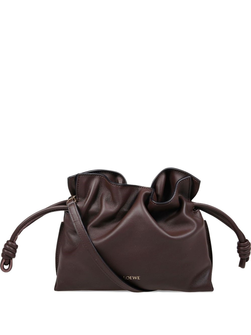 Loewe Flmaneco Leather Mini Clutch In Brown