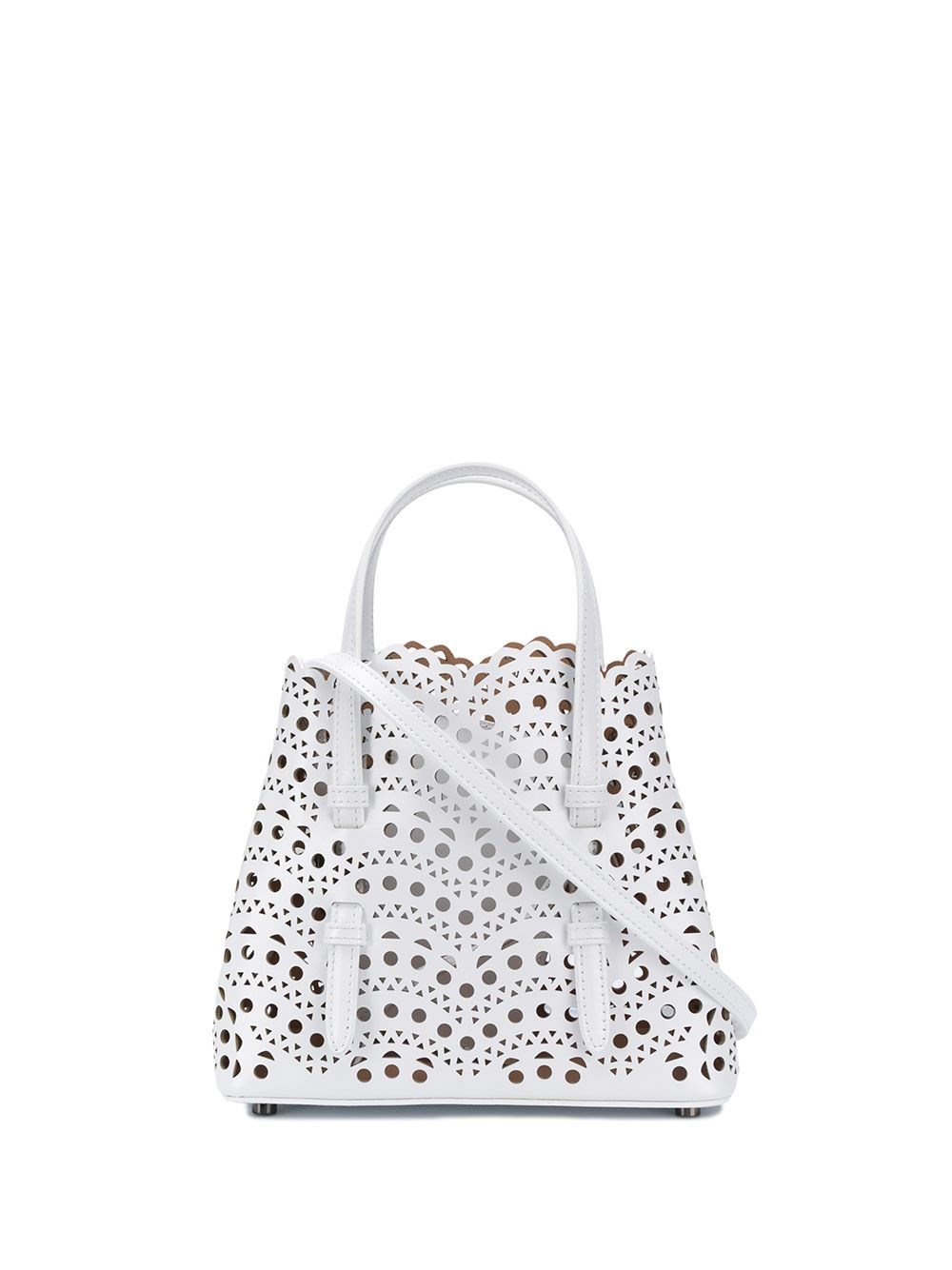 Alaïa Mina 20 Leather Handbag In White