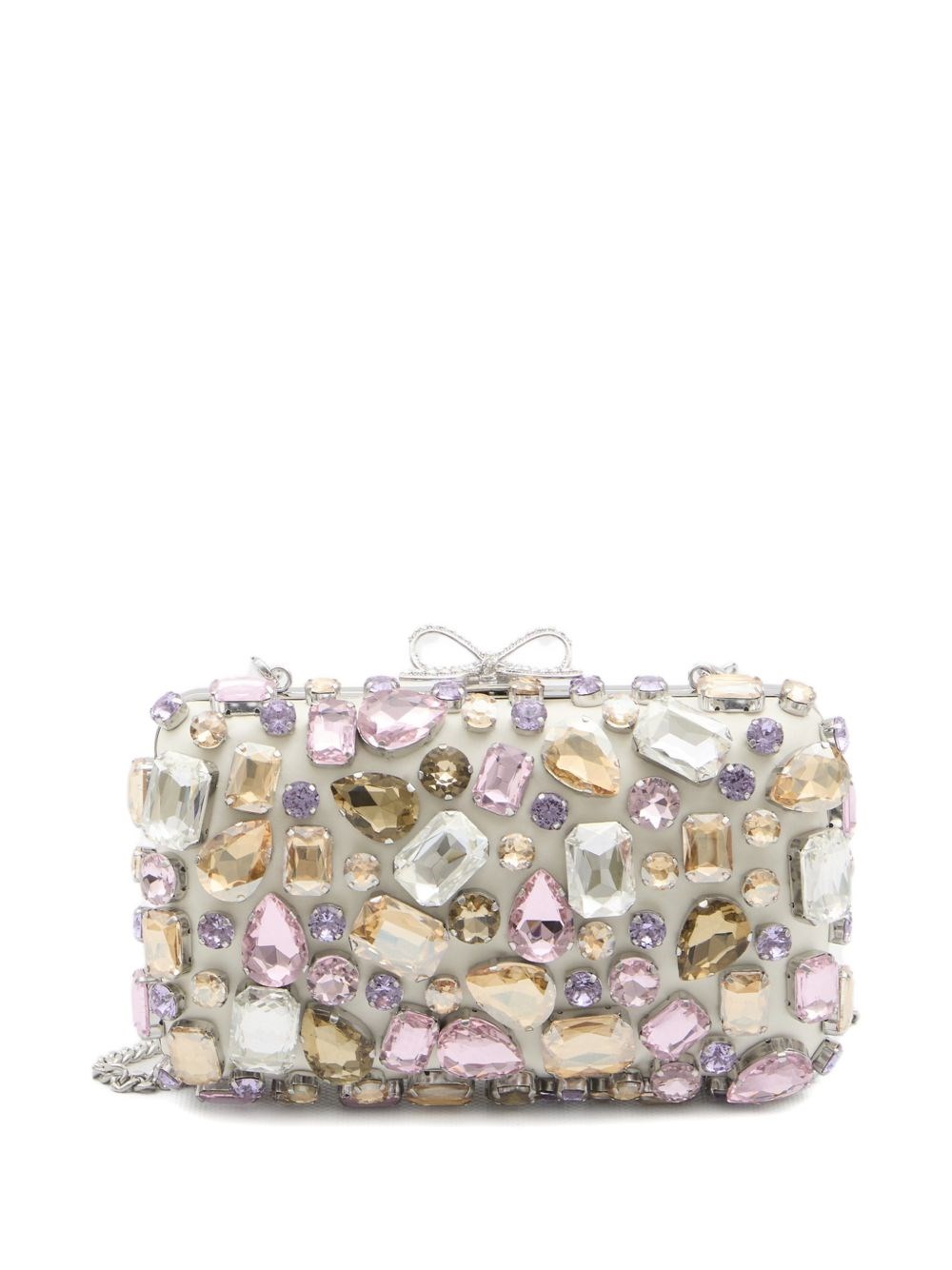Self-portrait Self Portrait Crystal Embellished Clutch In Multi