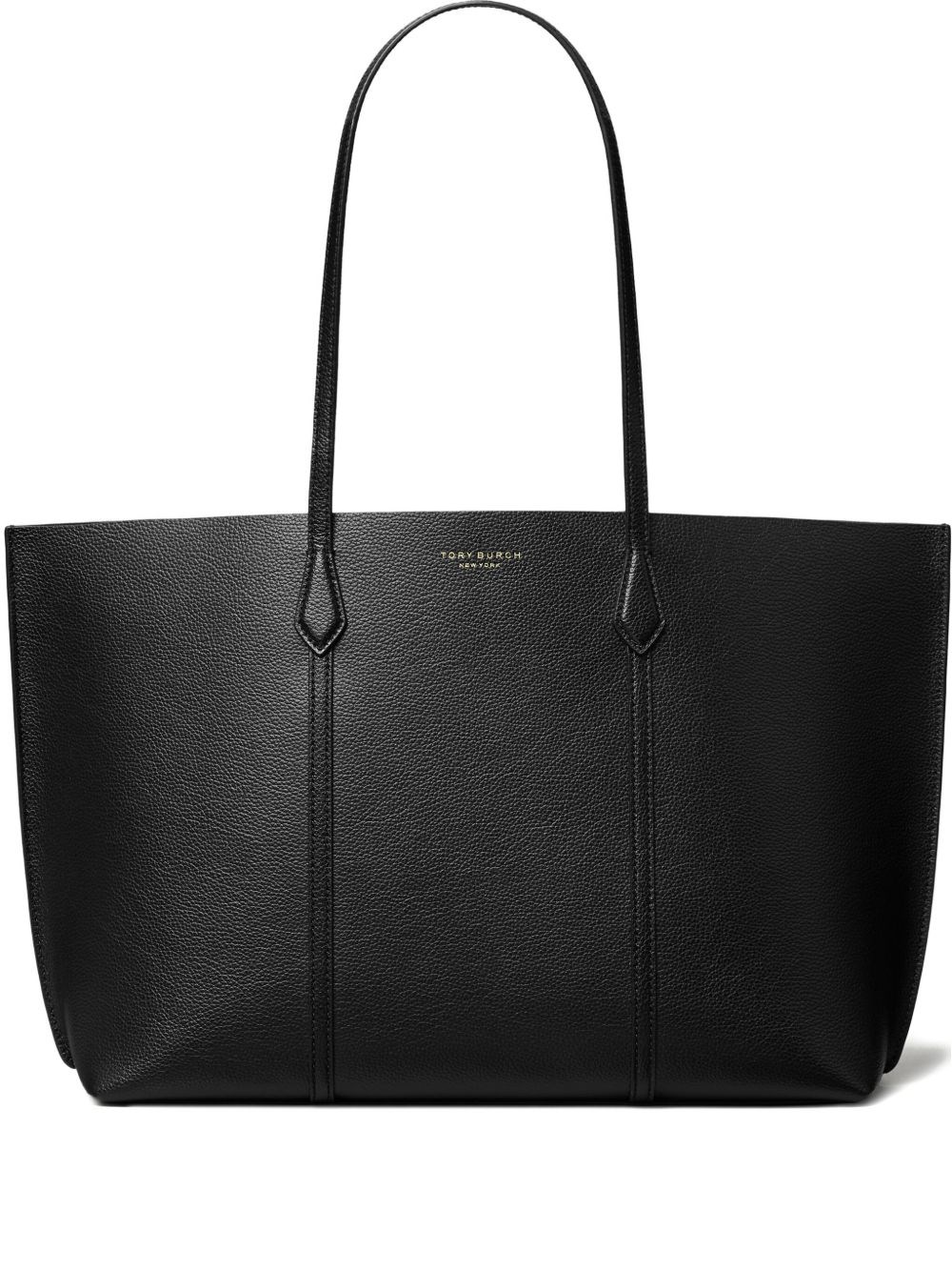 Tory Burch Perry Medium Leather Tote In Black