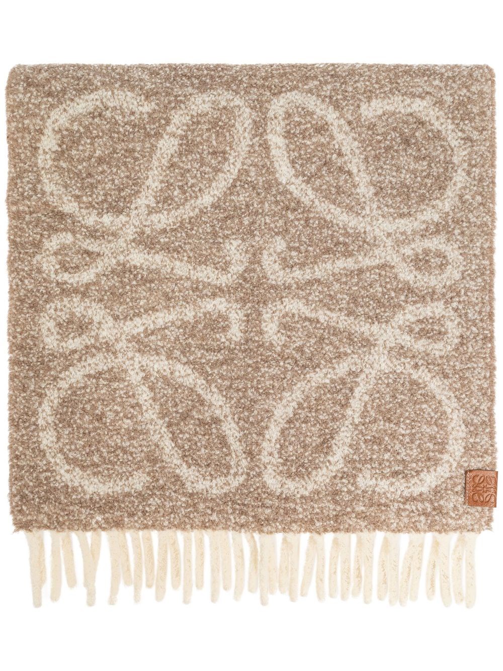 Loewe Anagram Wool Scarf In Sand