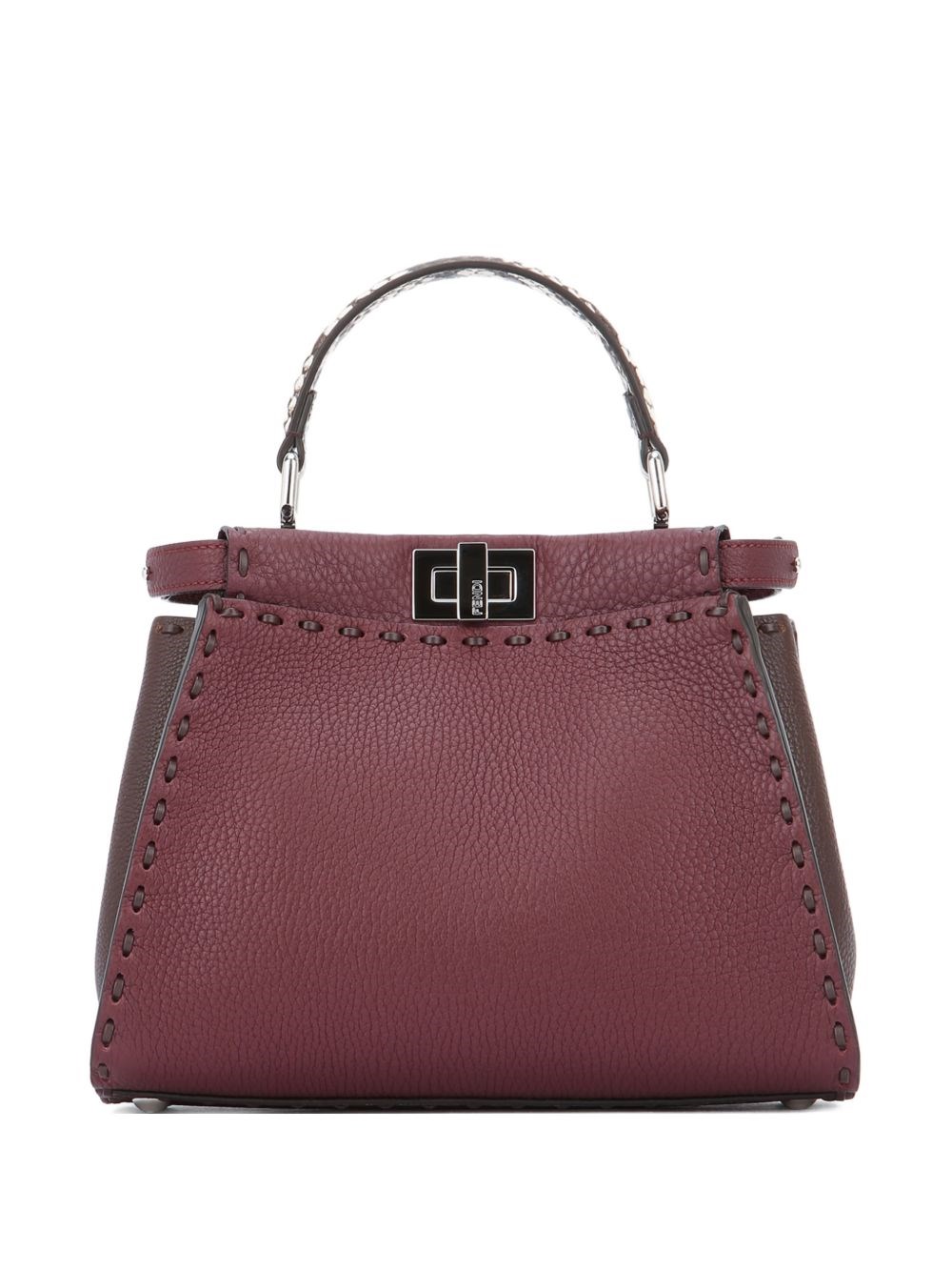 Fendi Peekaboo Mini Leather Handbag In Red