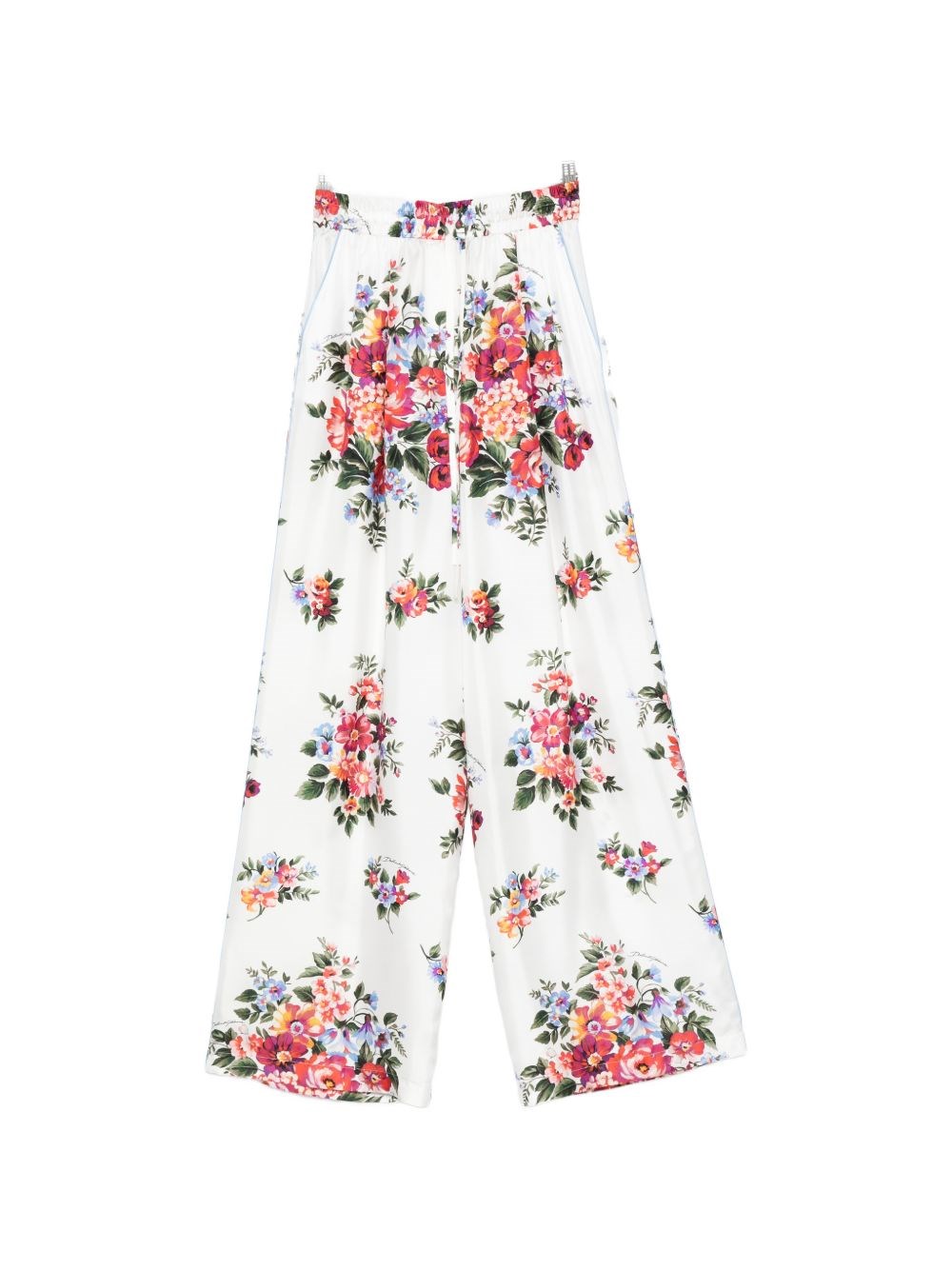 Dolce & Gabbana Flower Print Silk Trousers