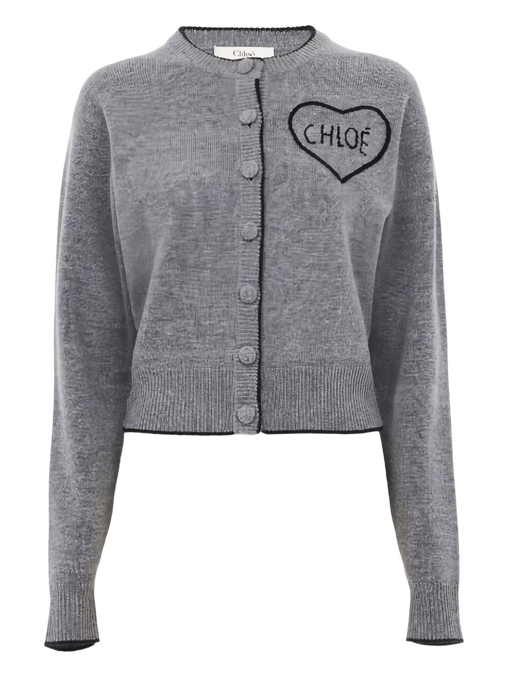 Chloé Chloè Logo Cashmere Cardigan In Gray