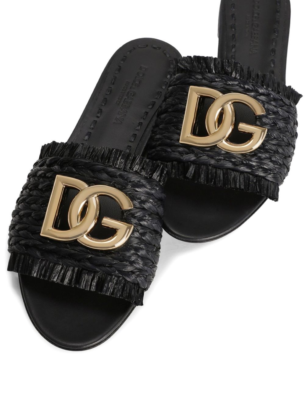 Dolce & Gabbana Dg Logo Rafia Flat Sandals