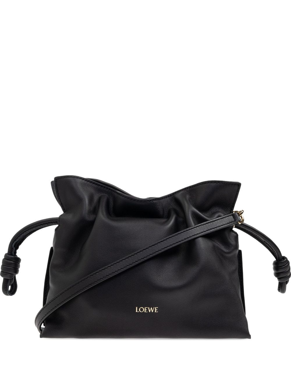 Loewe Flmaneco Leather Mini Clutch In Black