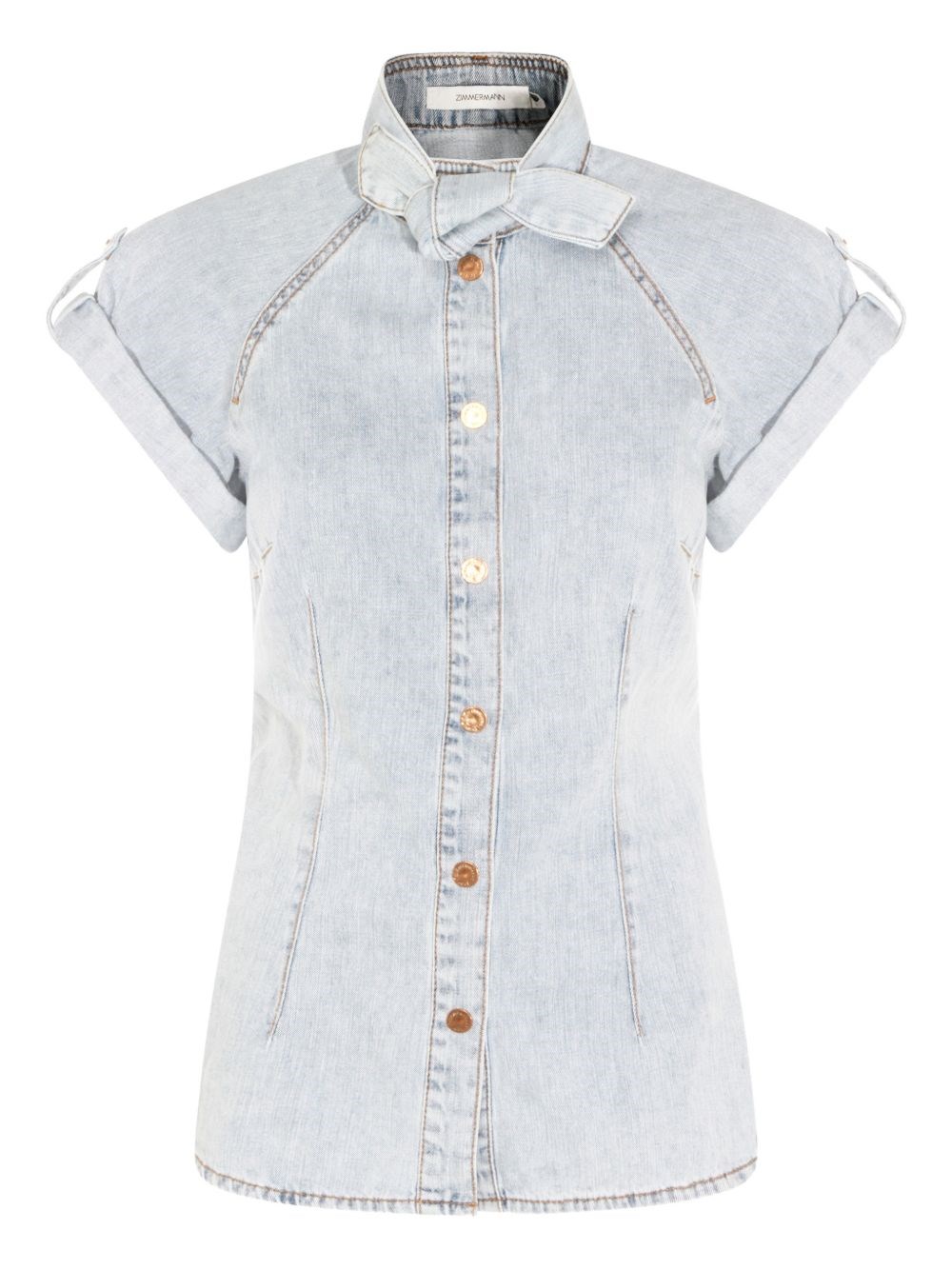 Zimmermann Bow-Tie Denim Top