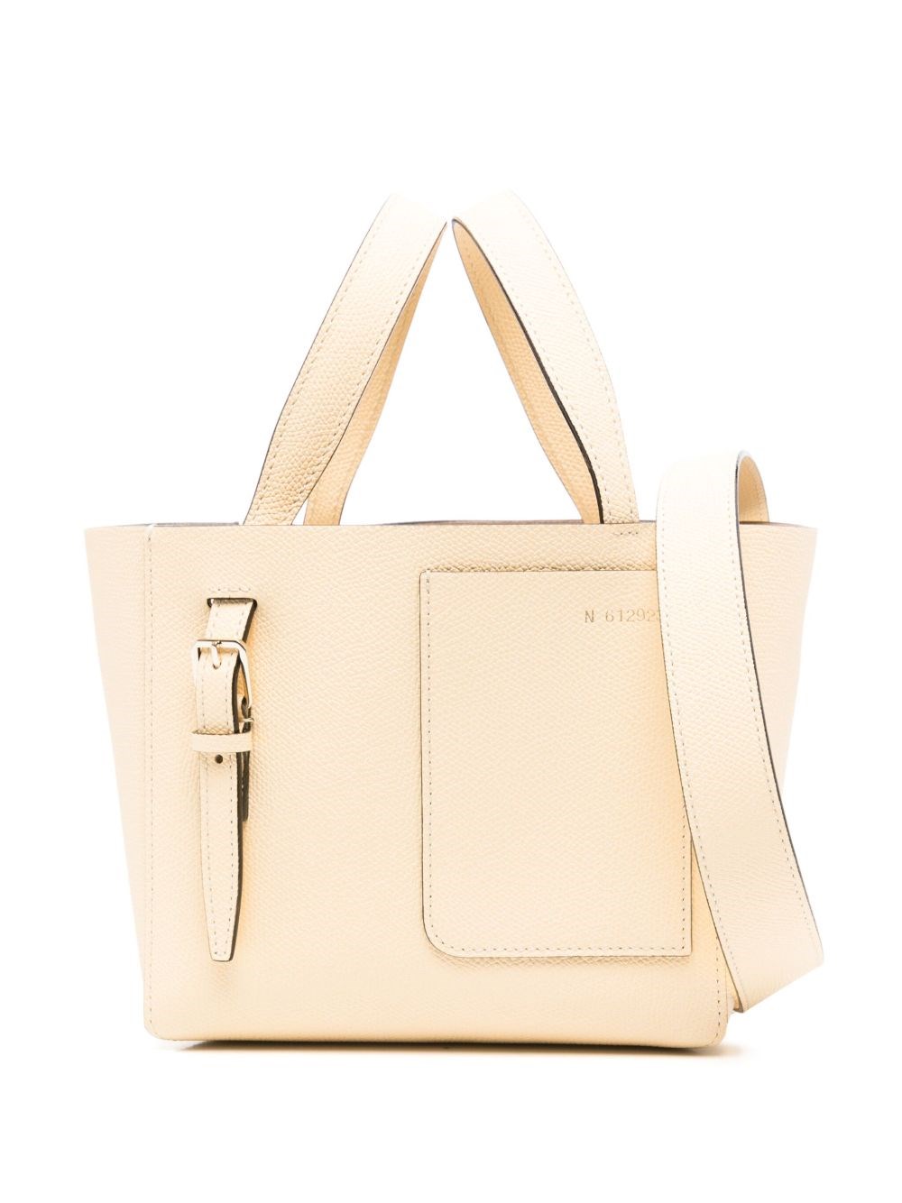 Valextra Mini Leather Bucket Bag In Neutral