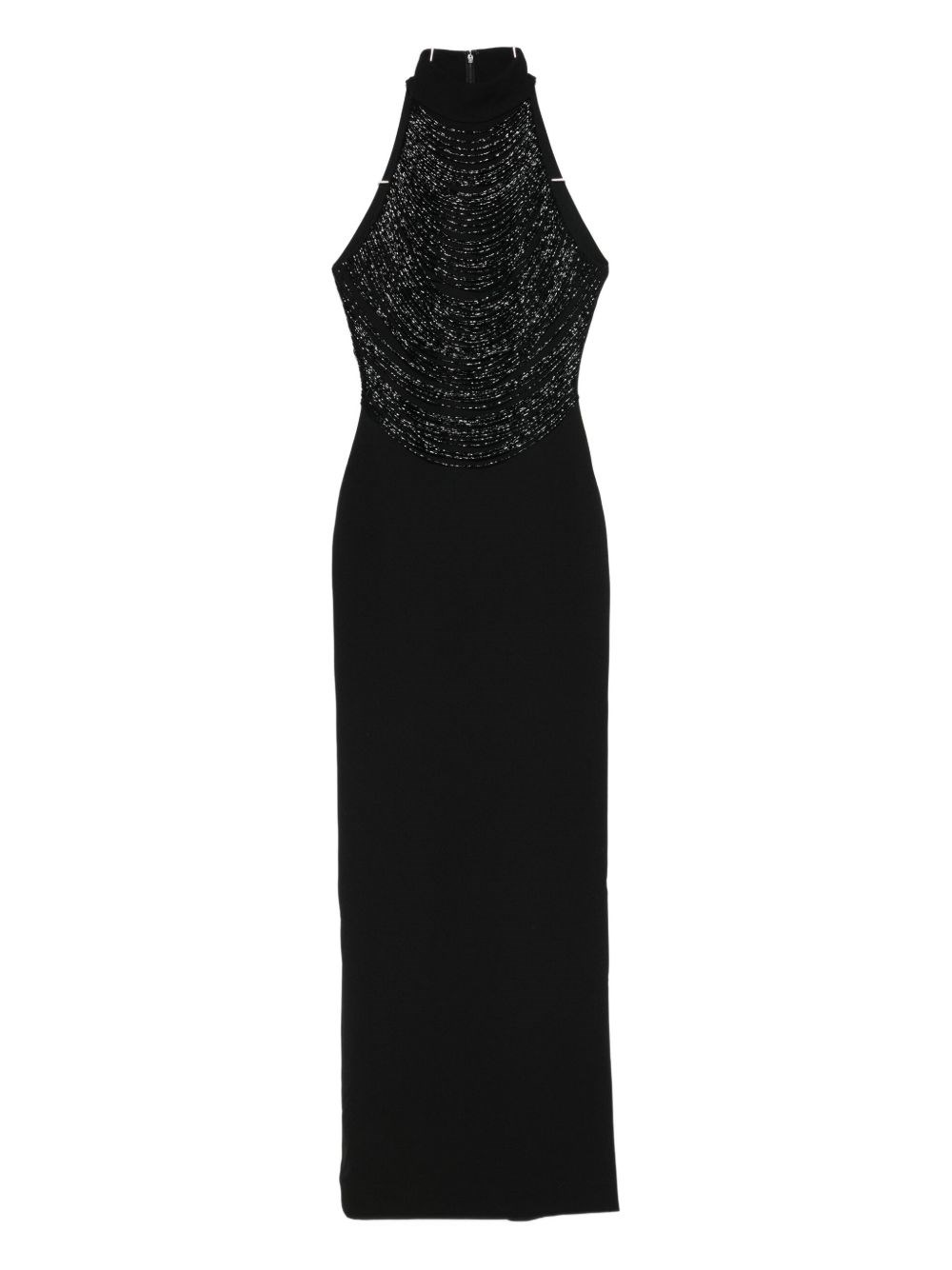 Solace London Portia Embellished Halterneck Maxi Dress In Black