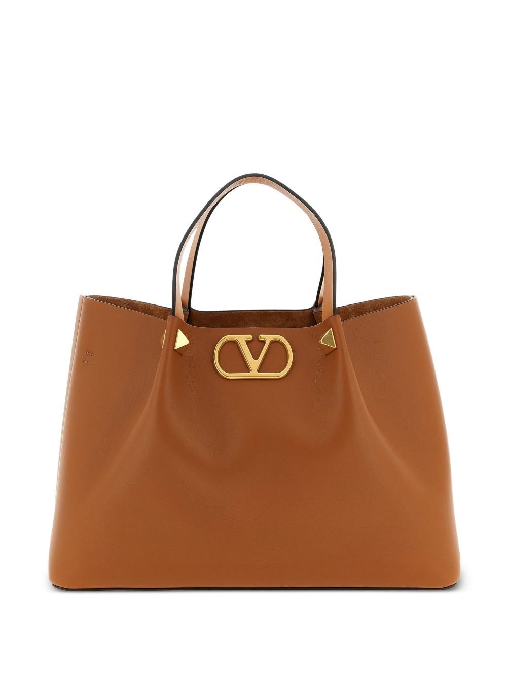Valentino Garavani Vlogo Signature Medium Leather Tote In Brown