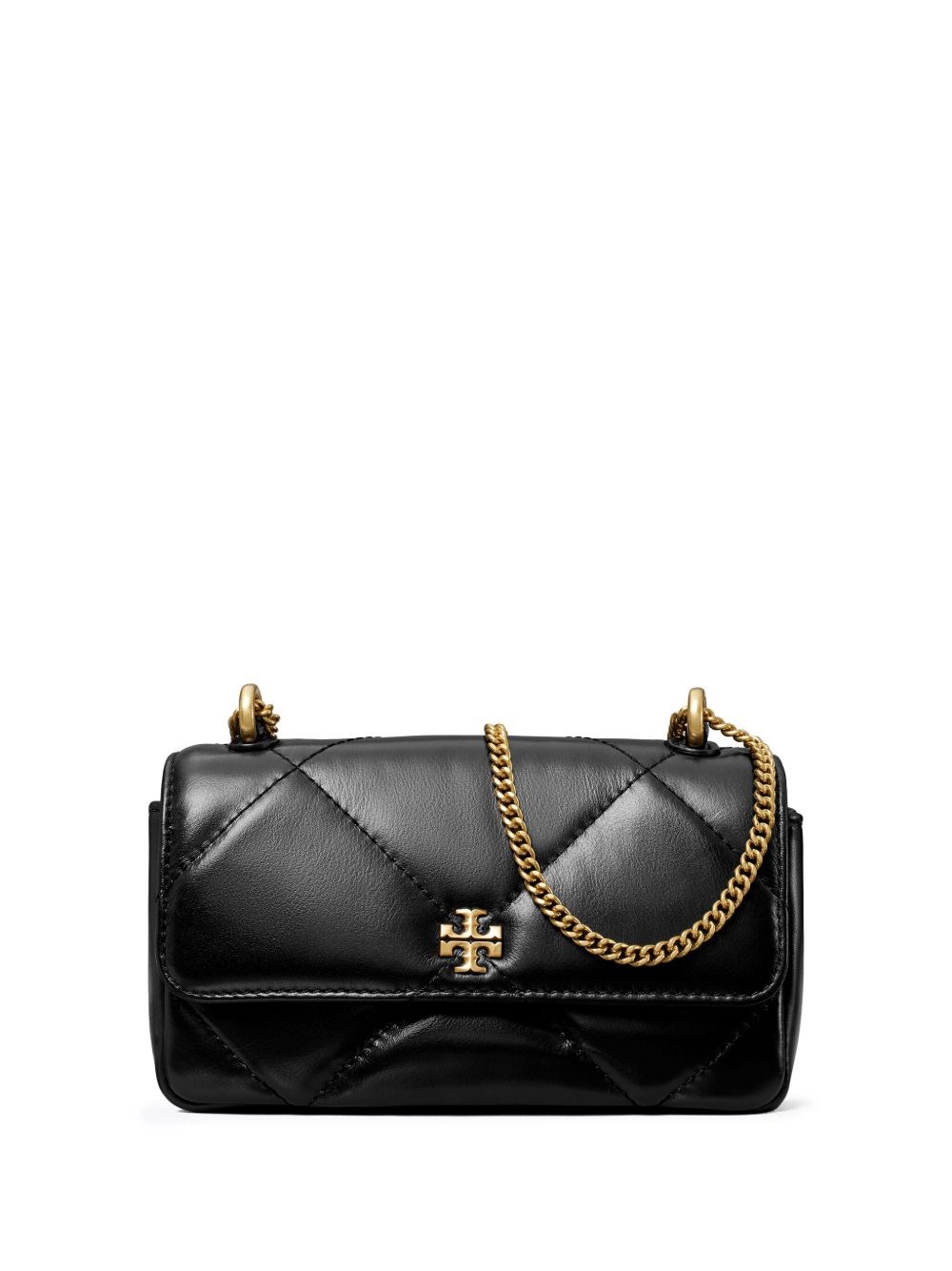 Tory Burch Kira Diamond Mini Leather Shoulder Bag In Black