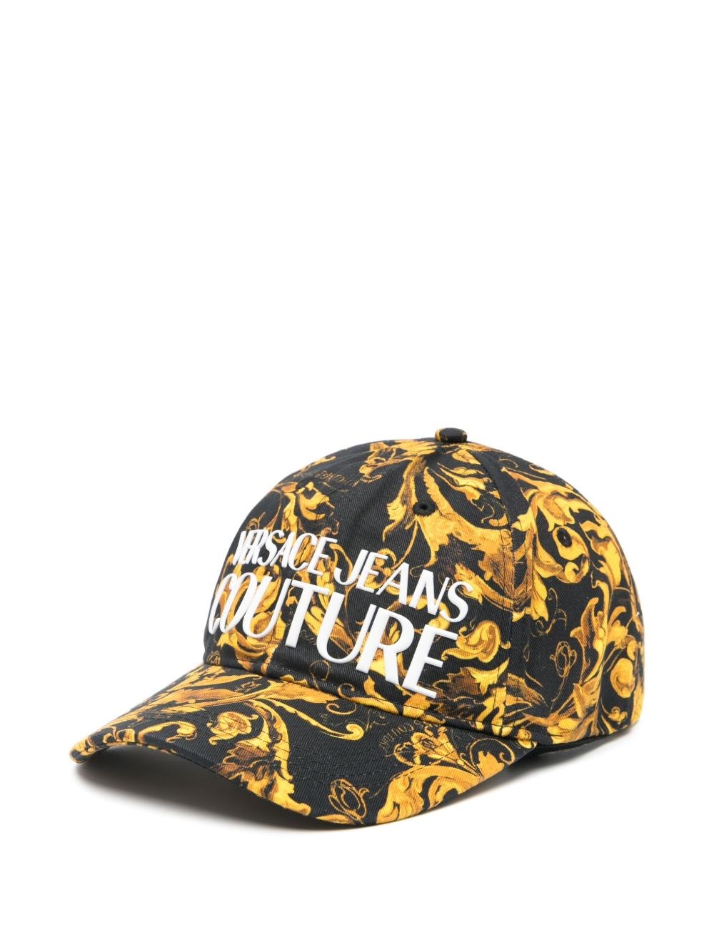 Versace Jeans Couture Baroque Printed Cap In Black
