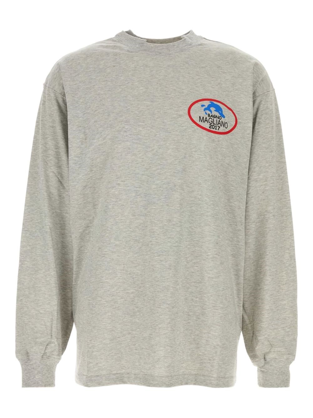 Magliano Graphic Print Crew Neck Long Sleeve Sweatshirt In Gray