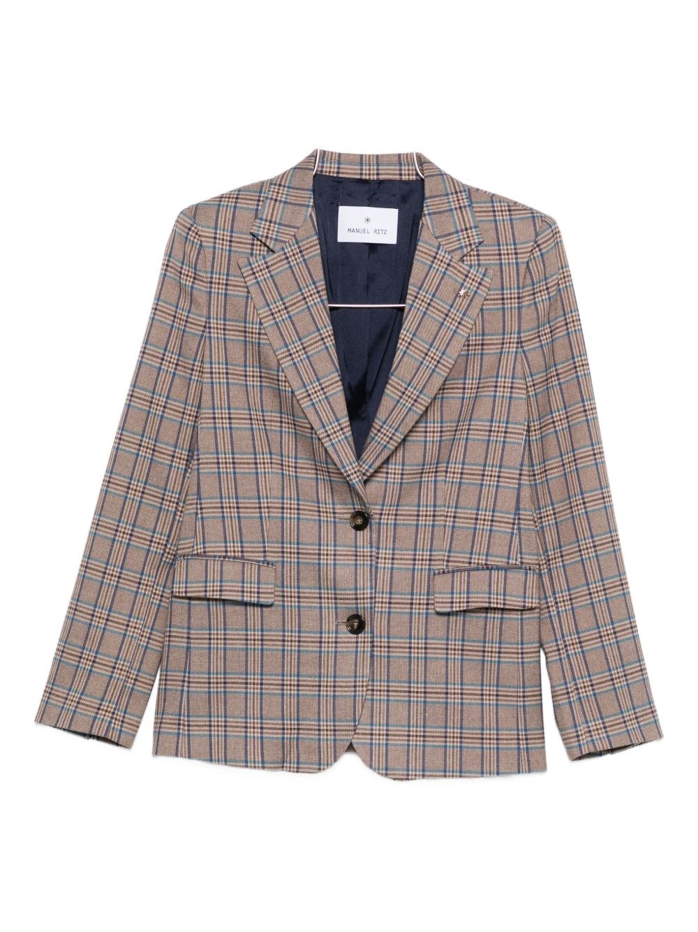 Manuel Ritz Check-print Blazer In Multi
