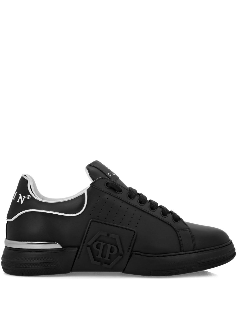 Philipp Plein Low Top Hexagon Sneakers In Black