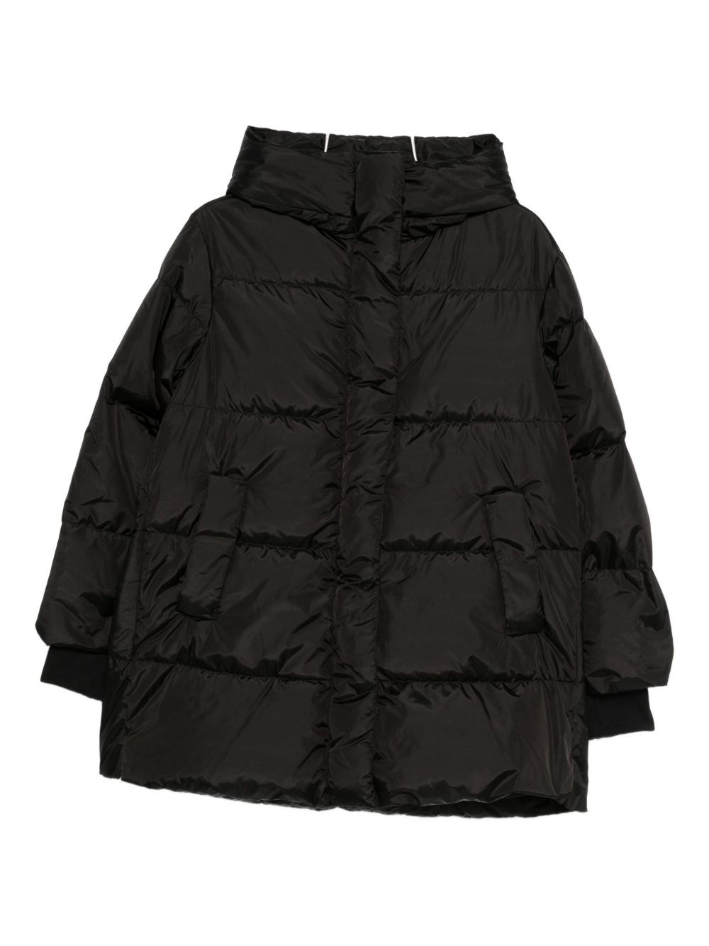 Lempelius Quilted Funnel Jacket In Black