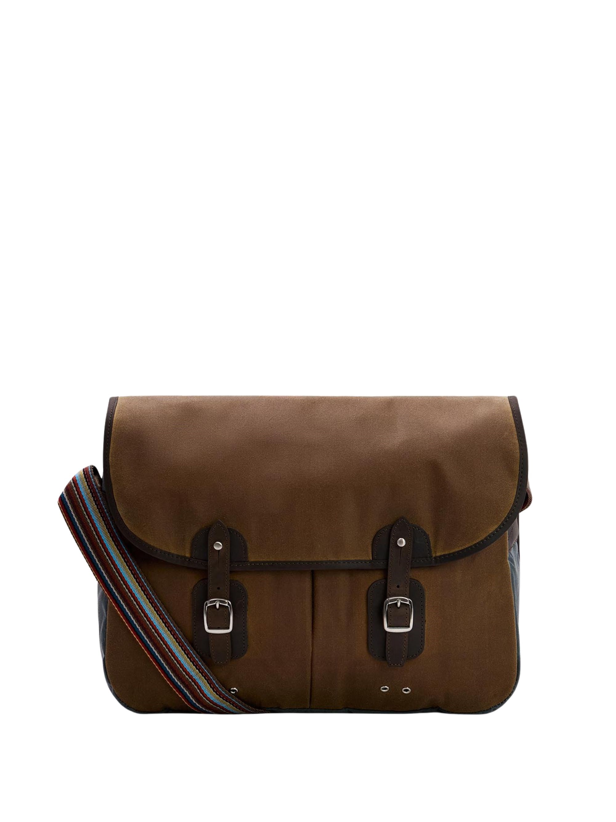 Barbour X Paul Smith Shoulder Wax Bag Tarras In Brown