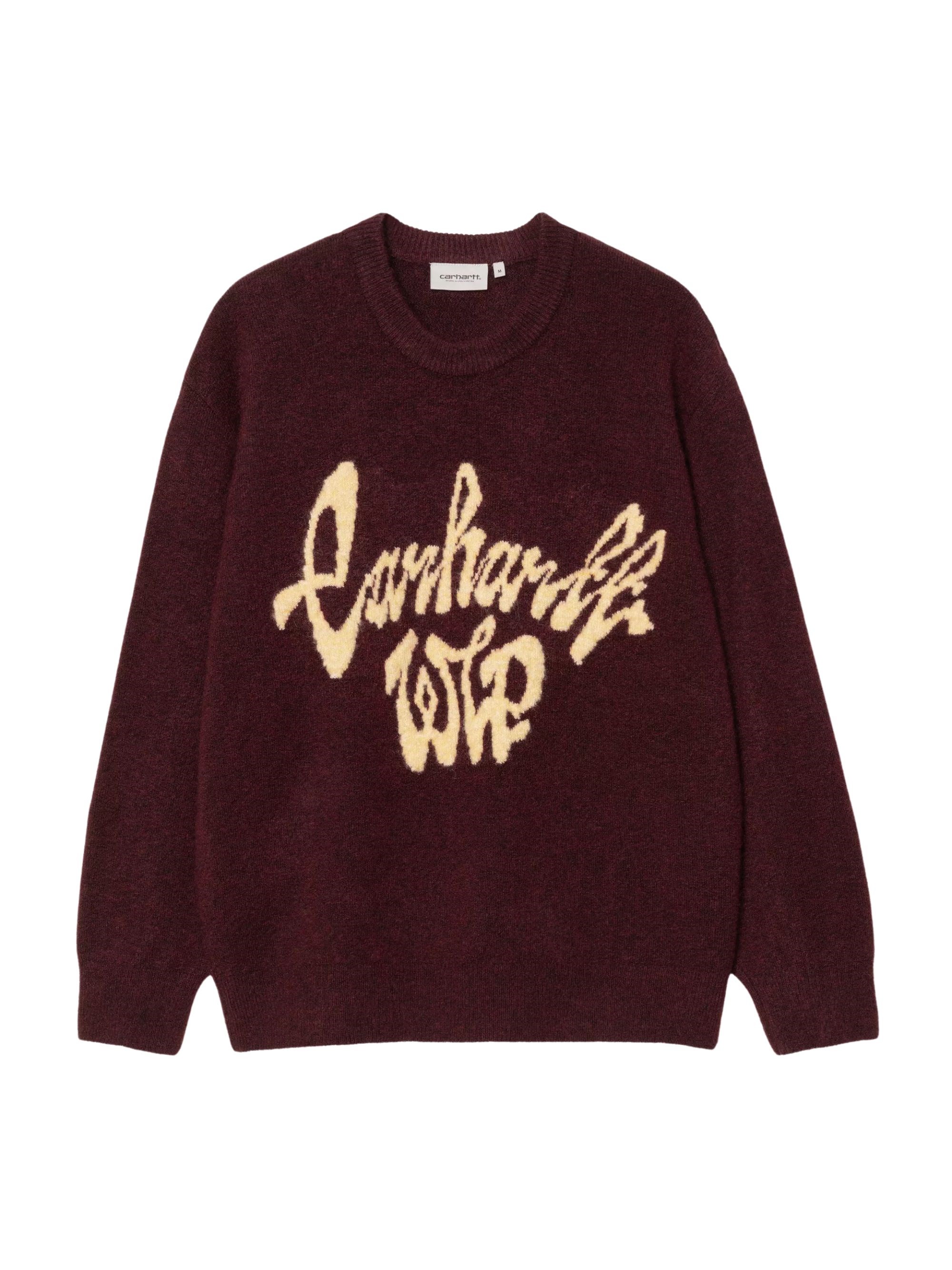 Carhartt Mens Rondo Air Yellow Chedda Brand-print Knitted Jumper In Red