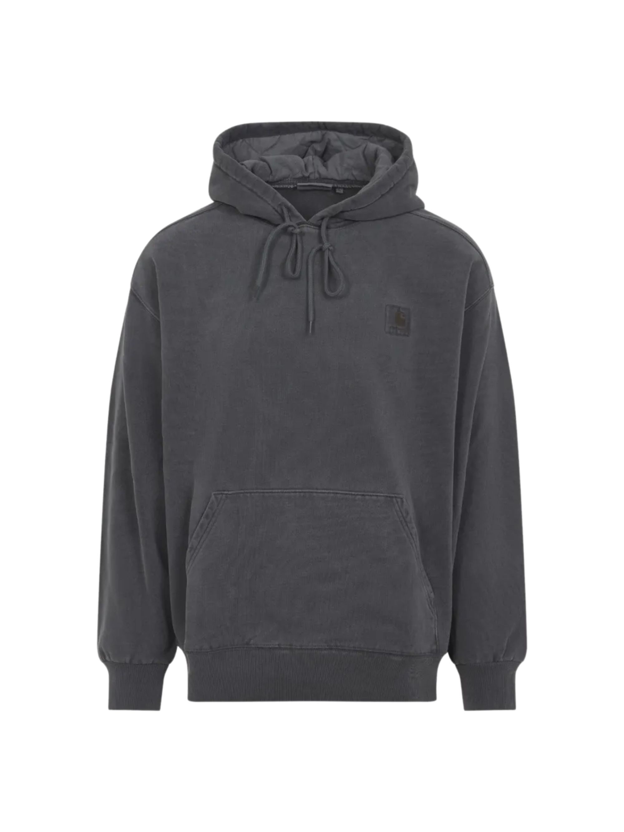 Carhartt Hooded Cotton Vista Sweater With Tonal Details And Logo Patch In Gray