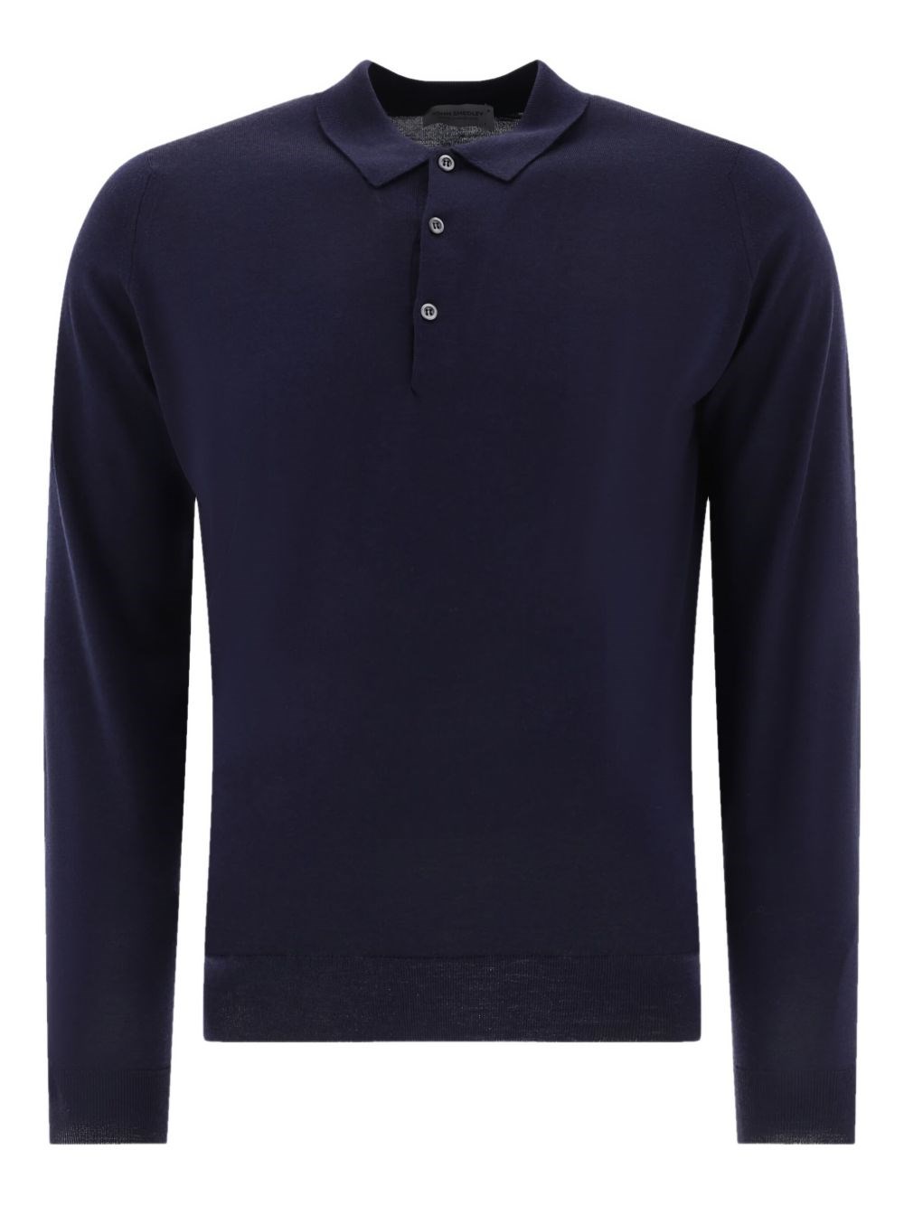 John Smedley Long Sleeve Polo In Blue