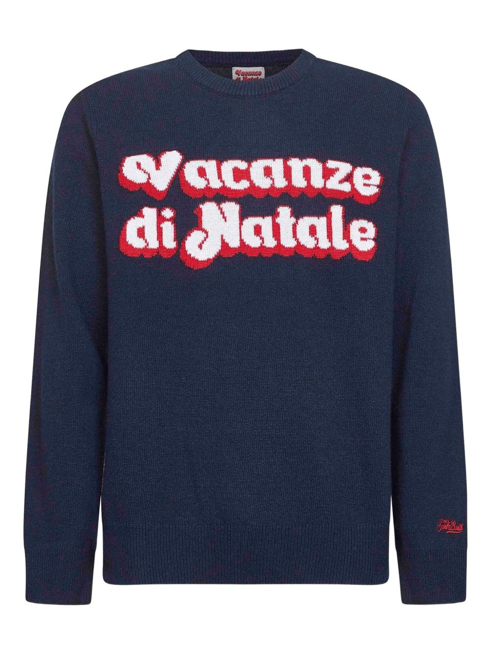 Mc2 Saint Barth Graphic Crew Neck Sweatshirt Jacquard In Blue