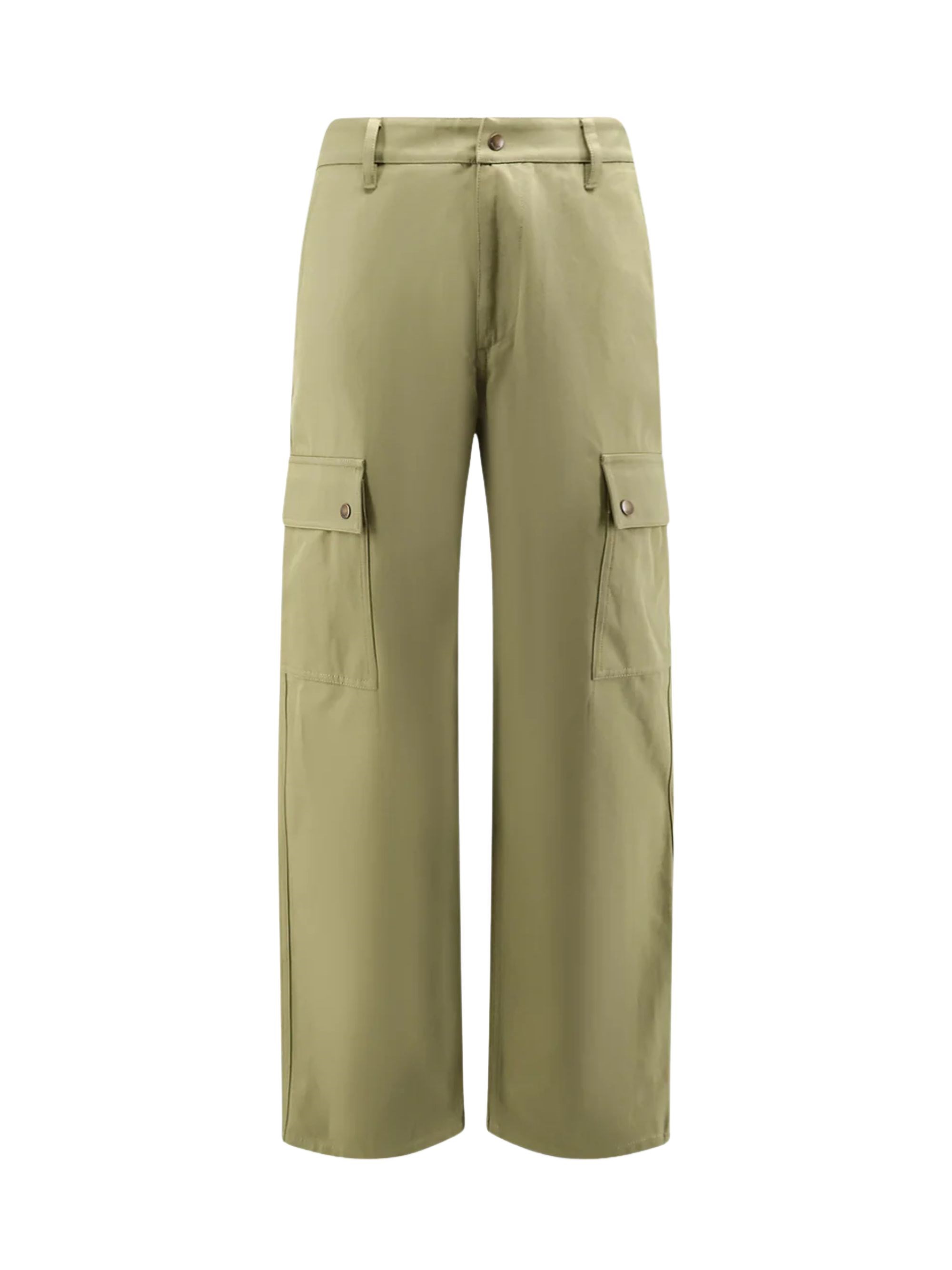 Burberry Cotton Trousers With Logo Embroidery
