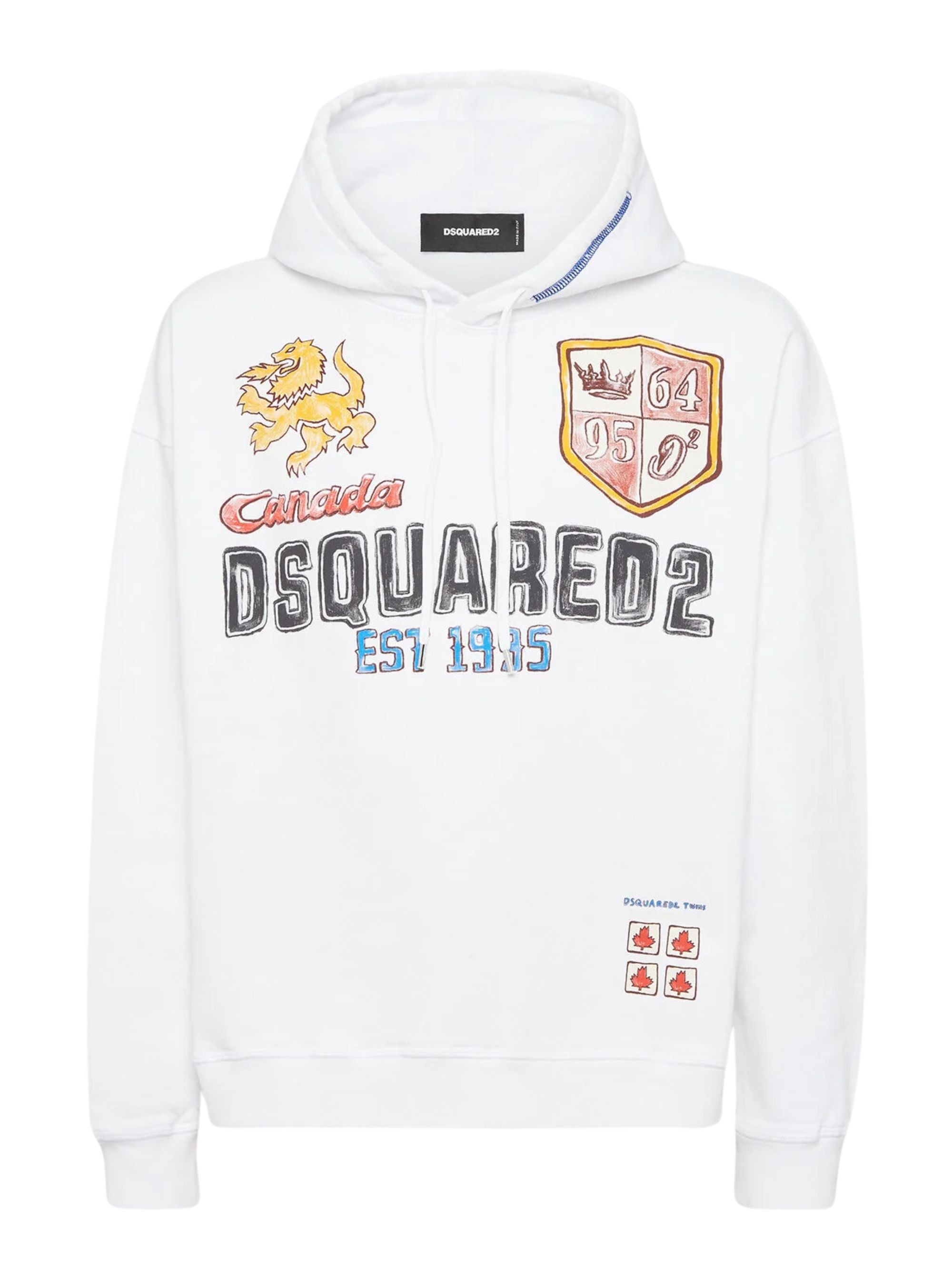Dsquared2 Dsquared Men Hoodie Hand-drawn In Multi