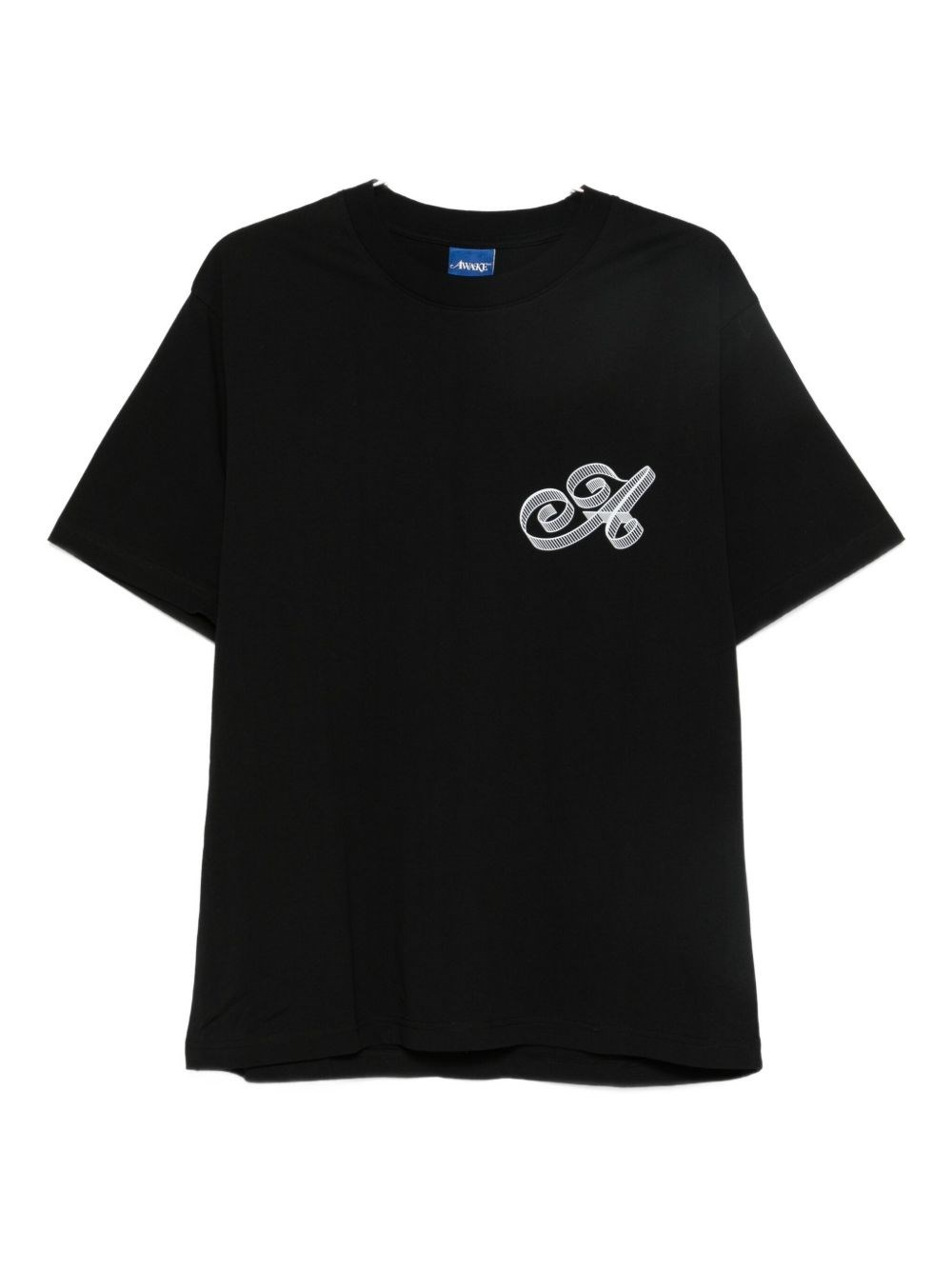Awake Ny Black Cotton T-shirt With Logo In Black