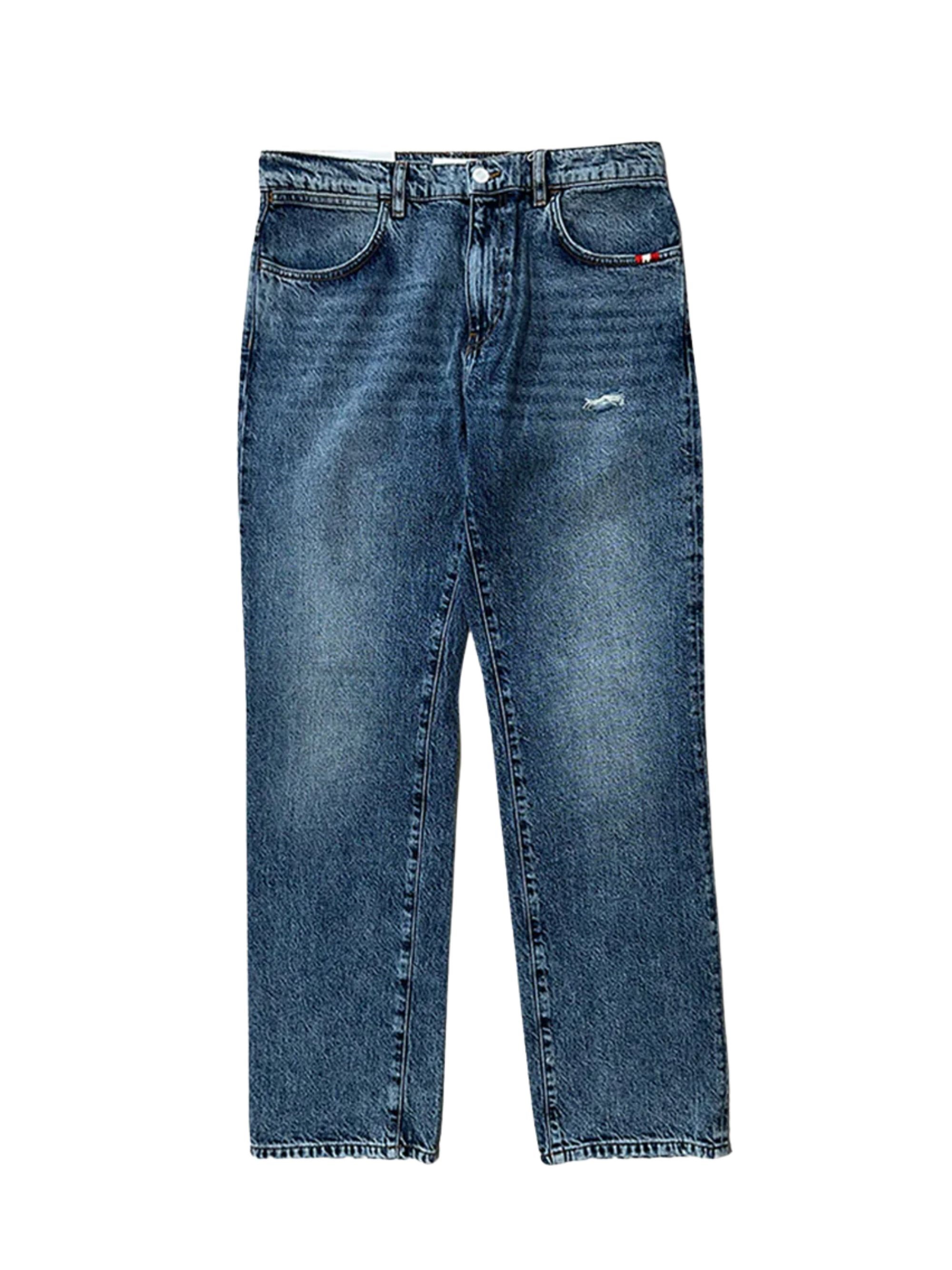 Amish James Recycled Denim Rinsed Jeans In Blue