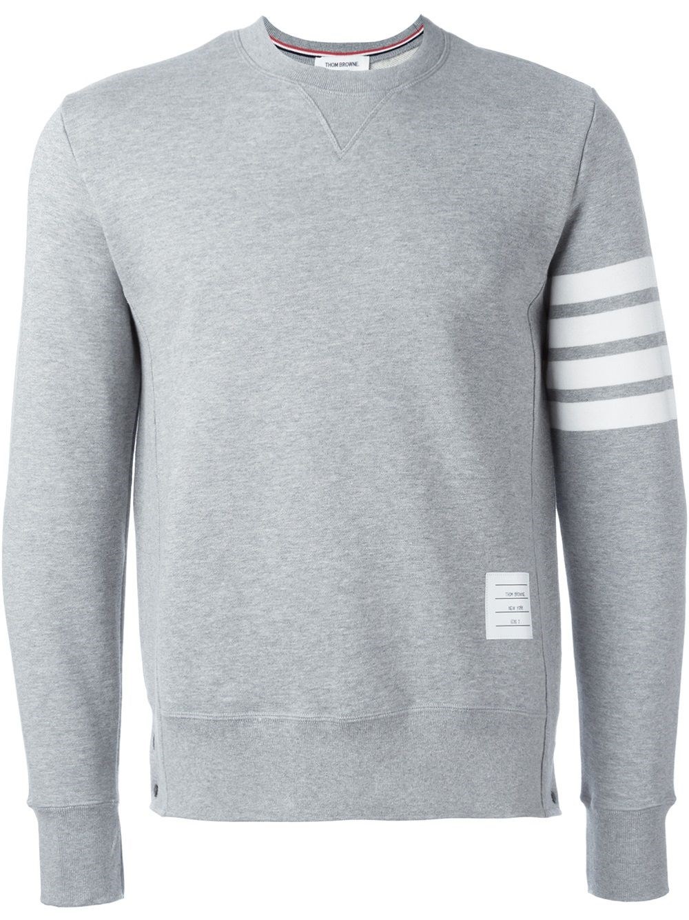 Thom Browne Classic Sweatshirt In Classic Loopback With Engineered 4 Bar In Gray