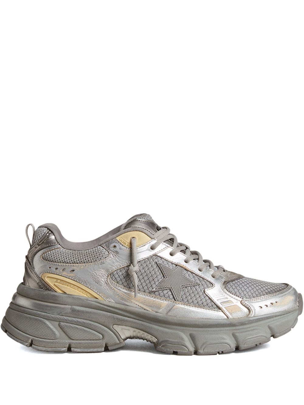 Golden Goose Starlight Chunky Rubber Sole Sneakers In Silver