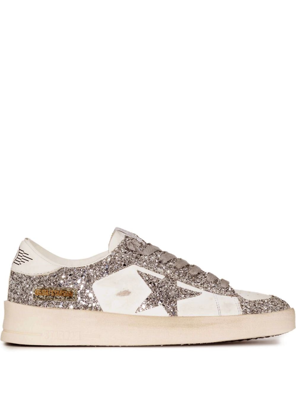 Golden Goose Amina Muaddi Embellished Fabric Rih Sandals In Silver