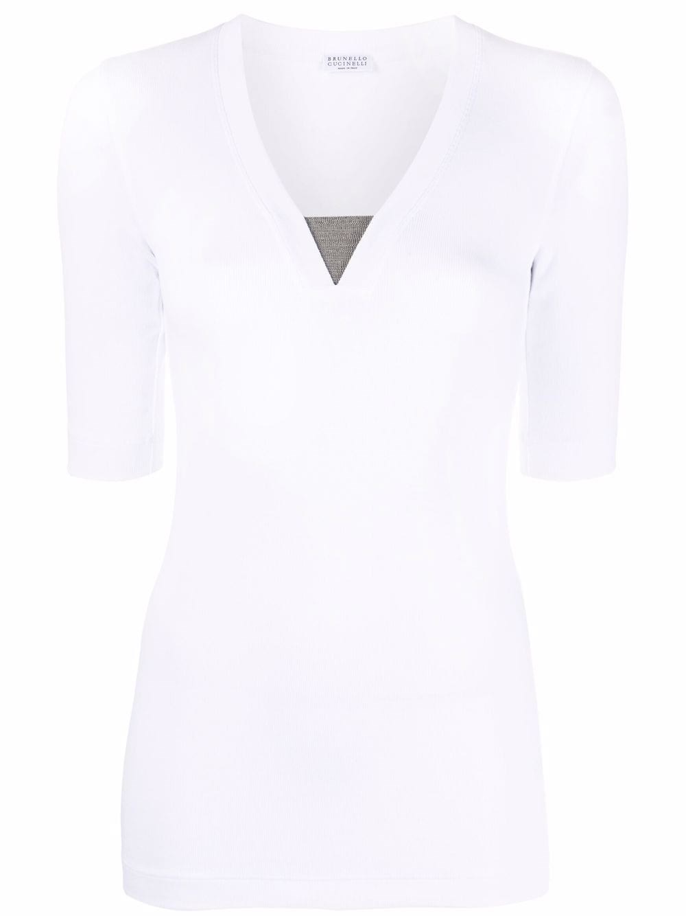 Brunello Cucinelli Cotton V-necked Sweater In White