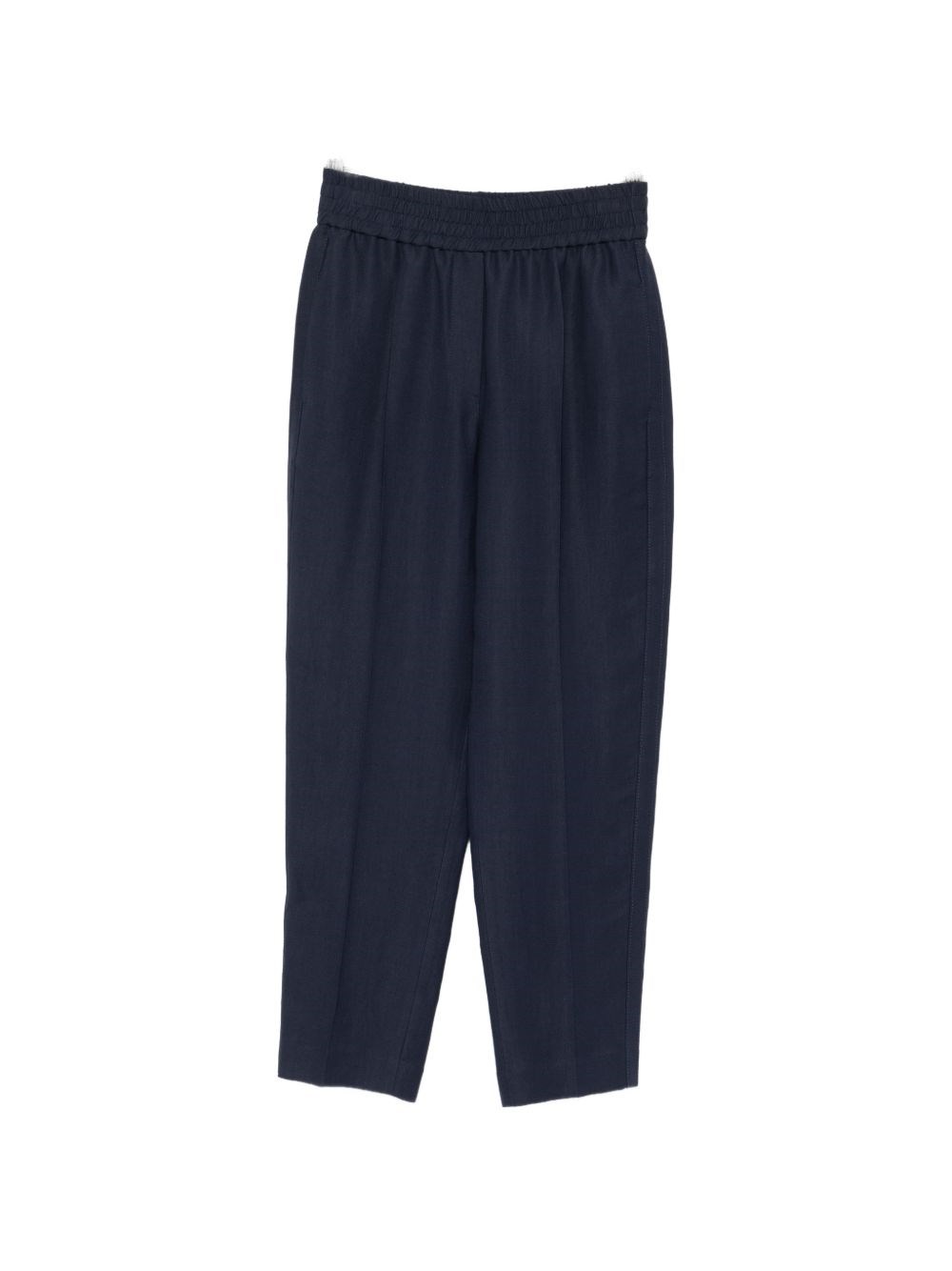 Brunello Cucinelli Linen Blend Trousers In Blue