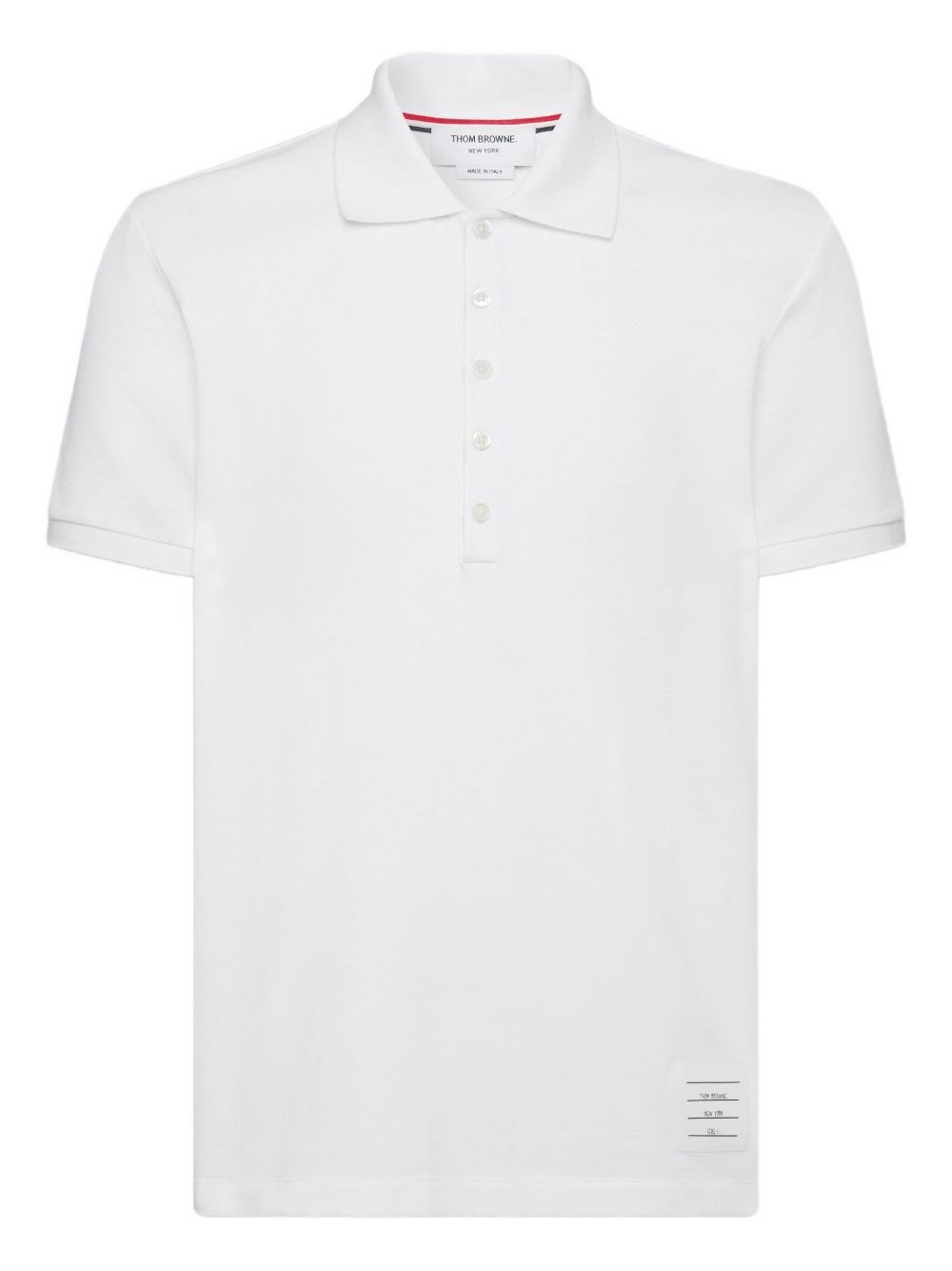 Thom Browne Cotton Polo Shirt Featuring Point Collar And Short Sleeves In White