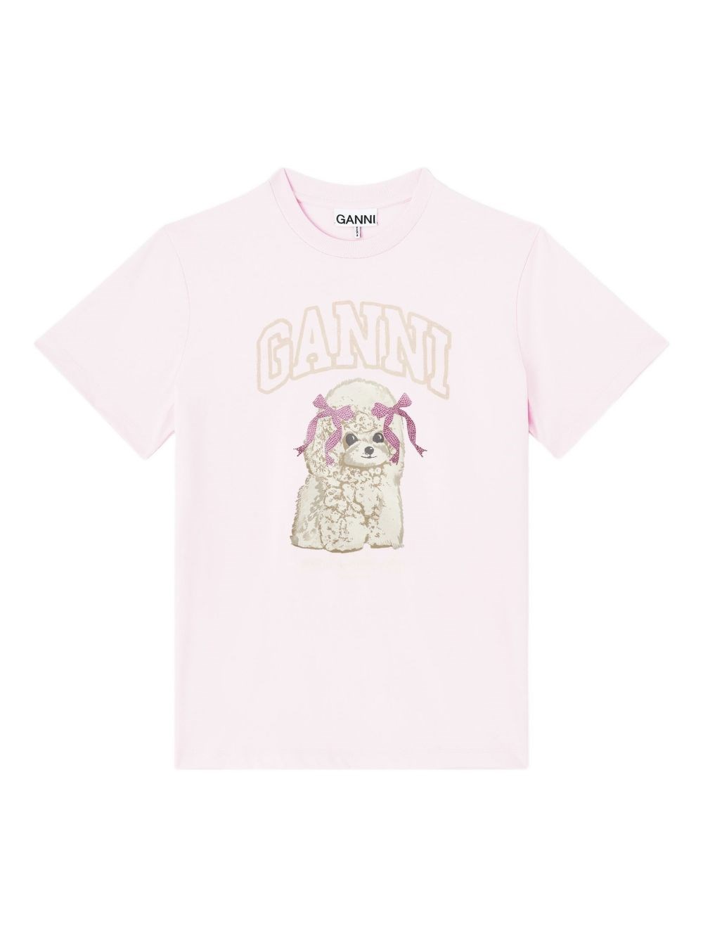 Ganni Organic Cotton T-shirt In Pink