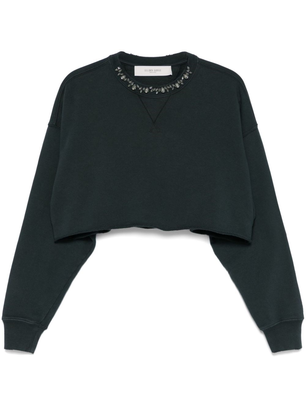 Golden Goose Cotton Cropped Sweatshirt In Black