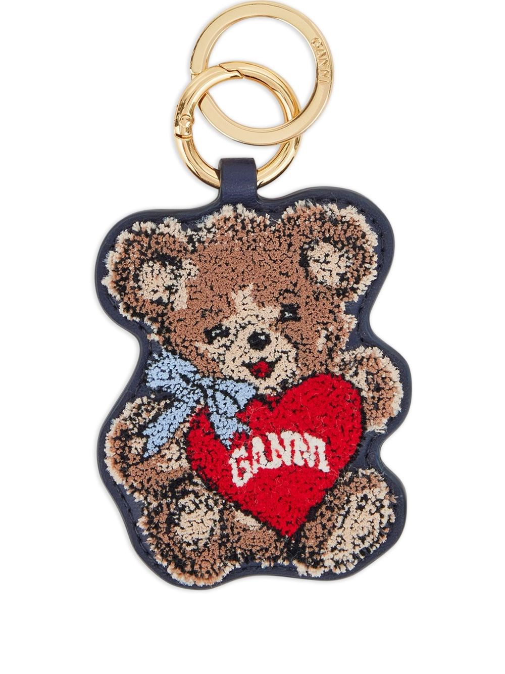 Ganni Women Bear Keyring In Brown