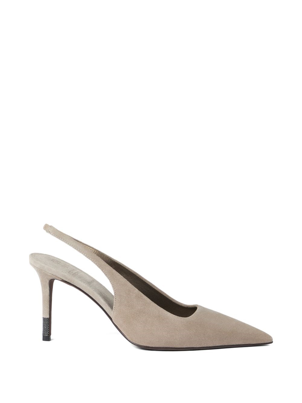 Brunello Cucinelli Suede Leather Slingback Pumps