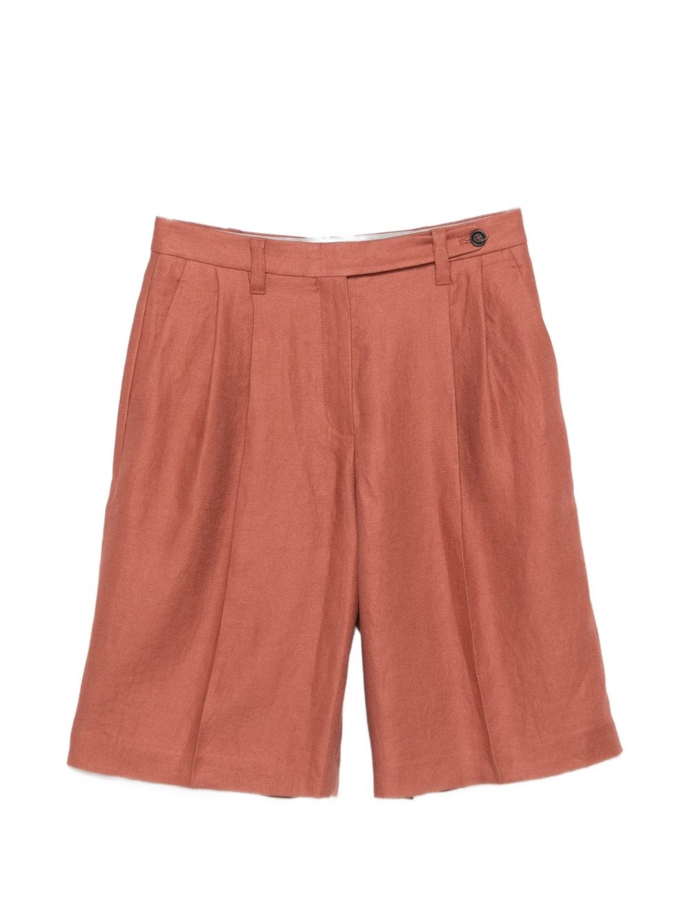 Brunello Cucinelli Linen Shorts In Orange