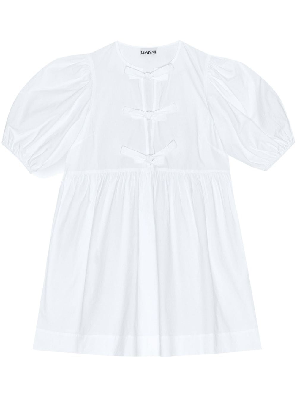 Ganni Women Organic Cotton Mini Dress In White