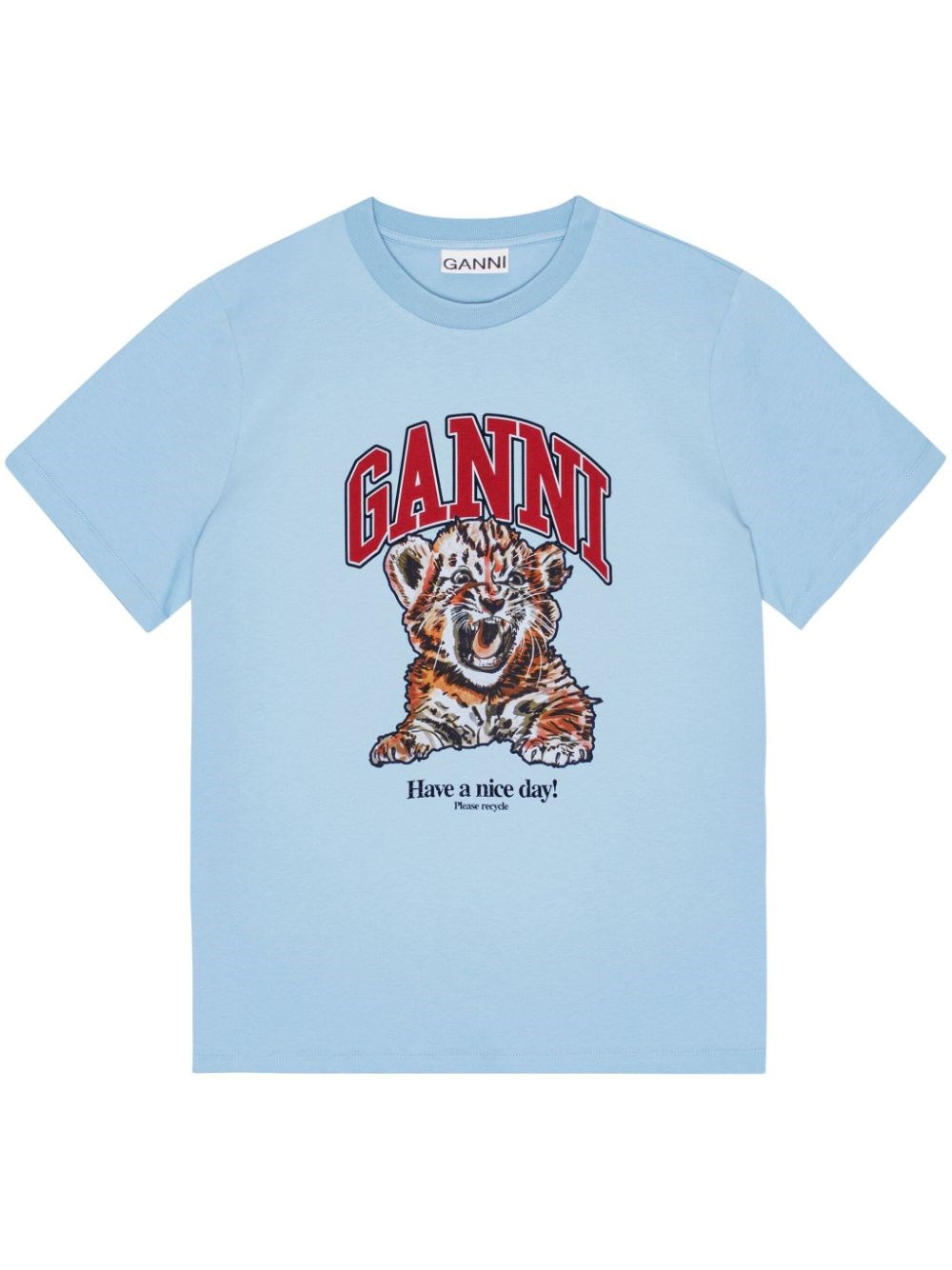 Ganni Basic Jersey Tiger Relaxed T-shirt In Multi