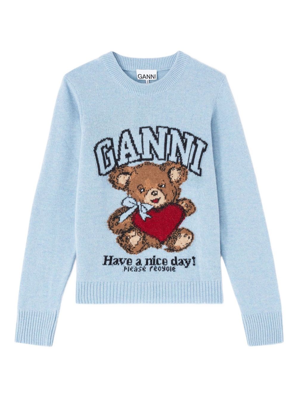 GANNI Wool Crewneck Sweater