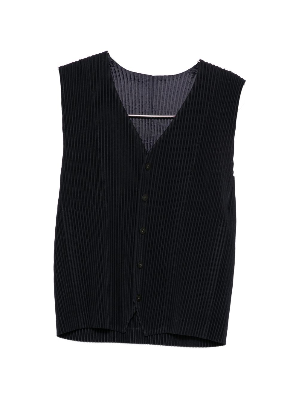 HOMME PLISSE' ISSEY MIYAKE Pleated V-Necked Vest