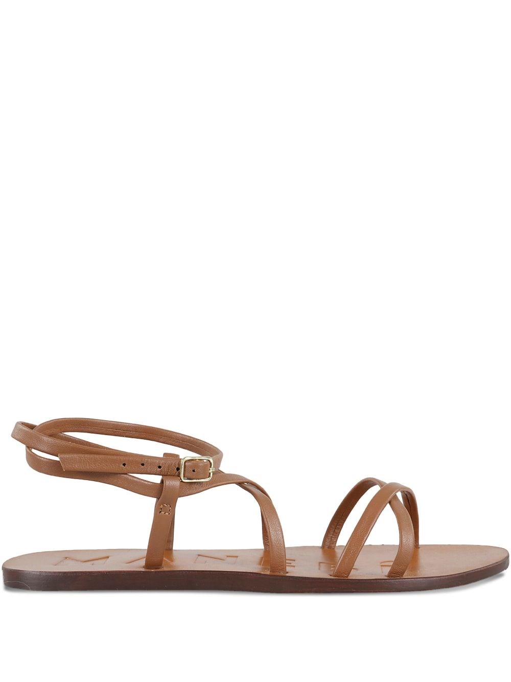 MANEBI Leather Flat Sandals